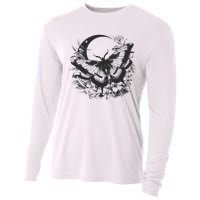 Cute Fairycore Floral Moth Aesthetic Women Graphic Cooling Performance Long Sleeve Crew