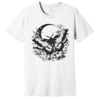 Cute Fairycore Floral Moth Aesthetic Women Graphic Premium T-Shirt