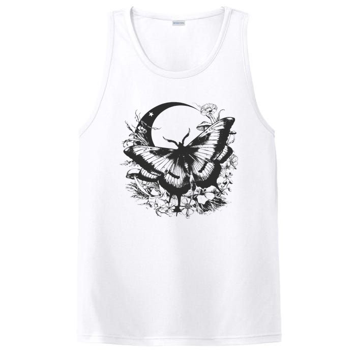 Cute Fairycore Floral Moth Aesthetic Women Graphic PosiCharge Competitor Tank