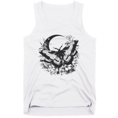 Cute Fairycore Floral Moth Aesthetic Women Graphic Tank Top