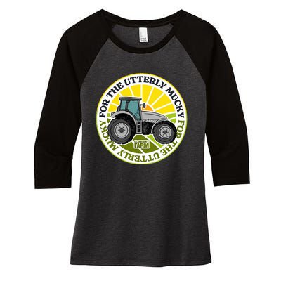 ClarksonS Farm For The Utterly Mucky Women's Tri-Blend 3/4-Sleeve Raglan Shirt