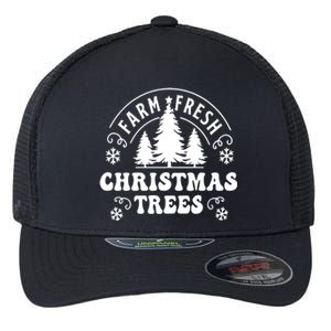 Christmas Farm Fresh Trees Retro Farmer Flexfit Unipanel Trucker Cap