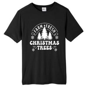 Christmas Farm Fresh Trees Retro Farmer Tall Fusion ChromaSoft Performance T-Shirt