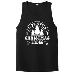 Christmas Farm Fresh Trees Retro Farmer PosiCharge Competitor Tank