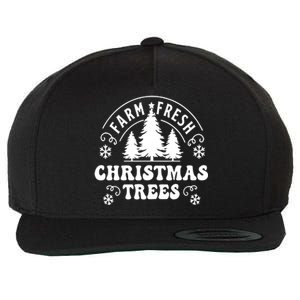 Christmas Farm Fresh Trees Retro Farmer Wool Snapback Cap