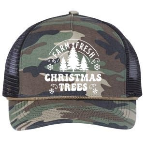 Christmas Farm Fresh Trees Retro Farmer Retro Rope Trucker Hat Cap