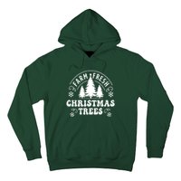 Christmas Farm Fresh Trees Retro Farmer Hoodie