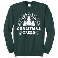 Christmas Farm Fresh Trees Retro Farmer Sweatshirt