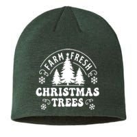 Christmas Farm Fresh Trees Retro Farmer Sustainable Beanie