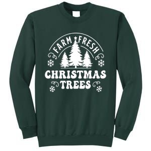 Christmas Farm Fresh Trees Retro Farmer Tall Sweatshirt