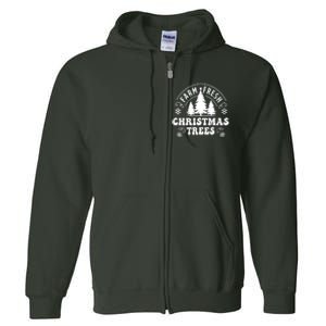 Christmas Farm Fresh Trees Retro Farmer Full Zip Hoodie