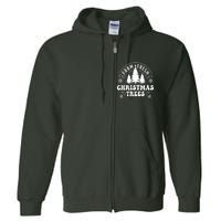 Christmas Farm Fresh Trees Retro Farmer Full Zip Hoodie