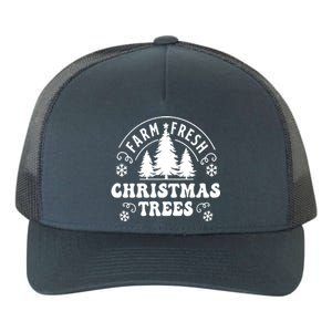 Christmas Farm Fresh Trees Retro Farmer Yupoong Adult 5-Panel Trucker Hat