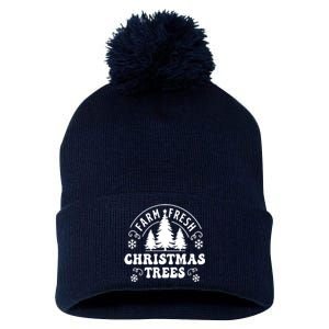 Christmas Farm Fresh Trees Retro Farmer Pom Pom 12in Knit Beanie