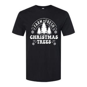 Christmas Farm Fresh Trees Retro Farmer Softstyle CVC T-Shirt