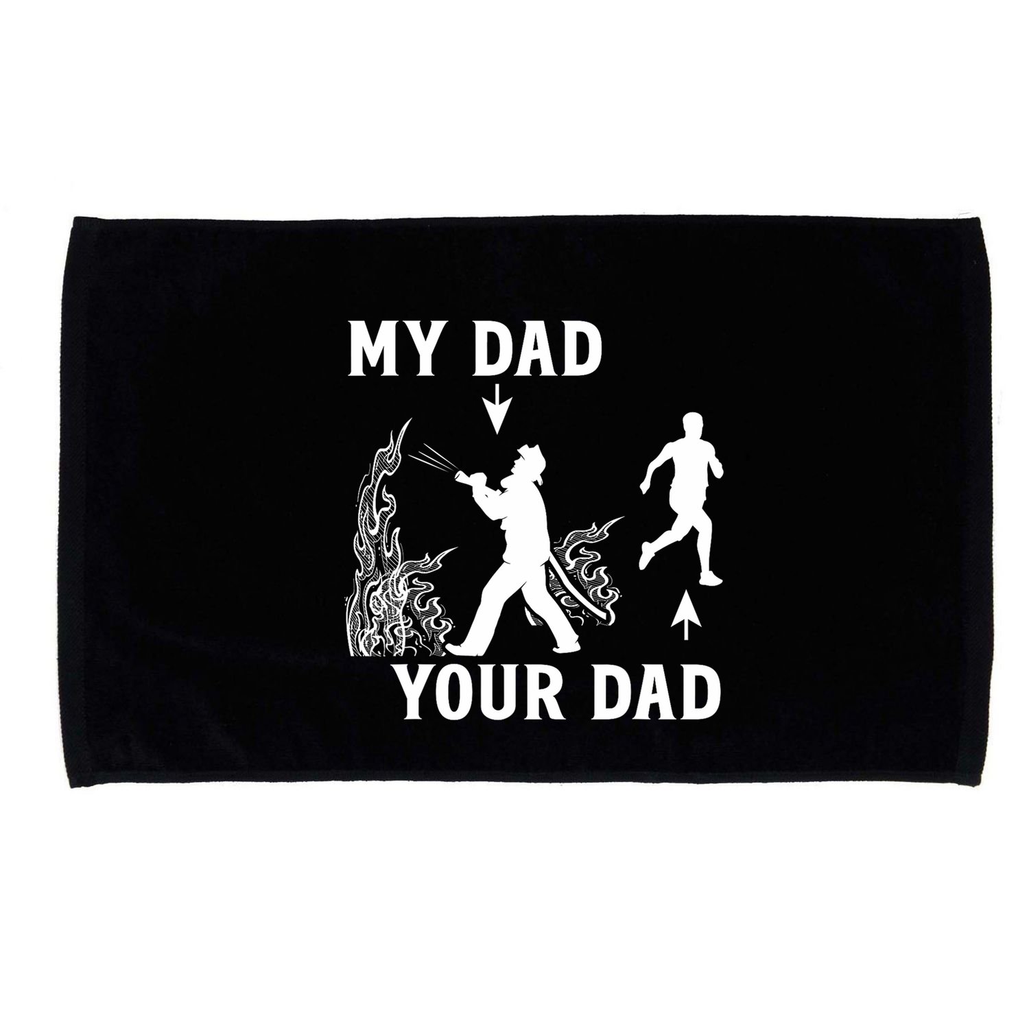 Captain Firefighter Father Funny Fireman Dad My Dad Your Dad Microfiber Hand Towel