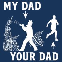 Captain Firefighter Father Funny Fireman Dad My Dad Your Dad 16 in Basic Backpack