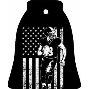 Cool Football For 4th July Football Player Lineman Ceramic Bell Ornament