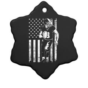 Cool Football For 4th July Football Player Lineman Ceramic Star Ornament