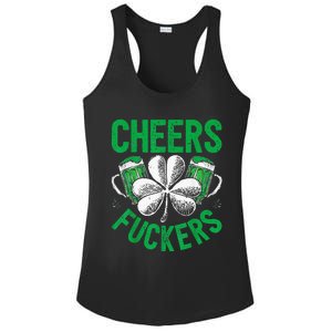 Cheers Fuckers Funny StPatricks Day Irish Drinking Ladies PosiCharge Competitor Racerback Tank