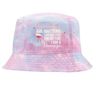 Cool Flamingo For Men Women Pink Flamingos Flock Bird Lovers Tie-Dyed Bucket Hat