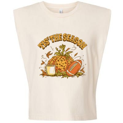 Cozy Fall Football Lovers Pumpkin Spice Thanksgiving Garment-Dyed Women's Muscle Tee