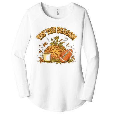 Cozy Fall Football Lovers Pumpkin Spice Thanksgiving Women's Perfect Tri Tunic Long Sleeve Shirt