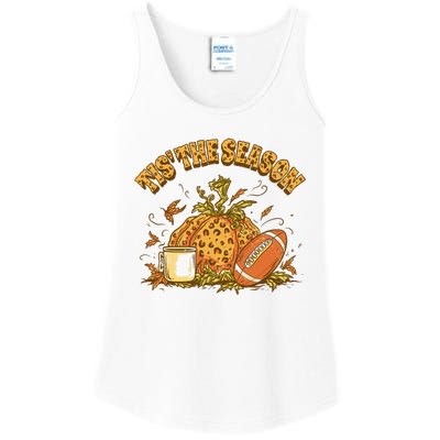 Cozy Fall Football Lovers Pumpkin Spice Thanksgiving Ladies Essential Tank