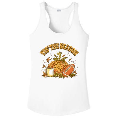 Cozy Fall Football Lovers Pumpkin Spice Thanksgiving Ladies PosiCharge Competitor Racerback Tank