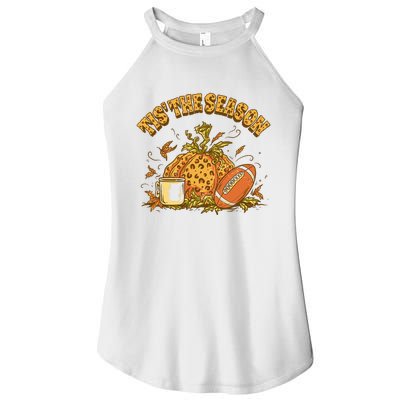 Cozy Fall Football Lovers Pumpkin Spice Thanksgiving Women’s Perfect Tri Rocker Tank