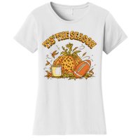 Cozy Fall Football Lovers Pumpkin Spice Thanksgiving Women's T-Shirt