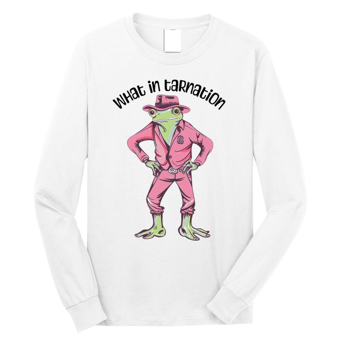 Cowgirl Frog Funny Western Frog Country Frogcore Cowboy Long Sleeve Shirt