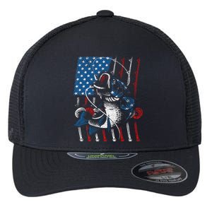 Cool Fishing For American Flag USA Fish Lover Flexfit Unipanel Trucker Cap