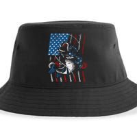 Cool Fishing For American Flag USA Fish Lover Sustainable Bucket Hat