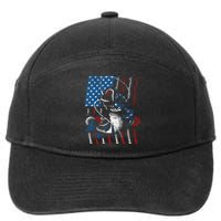 Cool Fishing For American Flag USA Fish Lover 7-Panel Snapback Hat