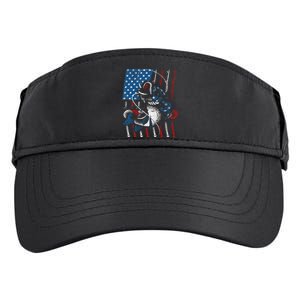 Cool Fishing For American Flag USA Fish Lover Adult Drive Performance Visor