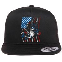 Cool Fishing For American Flag USA Fish Lover Flat Bill Trucker Hat