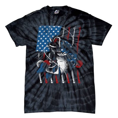 Cool Fishing For American Flag USA Fish Lover Tie-Dye T-Shirt