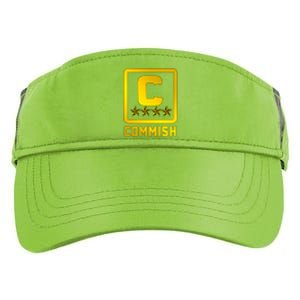 Commish Fantasy Football Logo Back And Front Pocket Logo Adult Drive Performance Visor