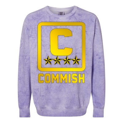 Commish Fantasy Football Logo Back And Front Pocket Logo Colorblast Crewneck Sweatshirt