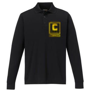 Commish Fantasy Football Logo Back And Front Pocket Logo Performance Long Sleeve Polo