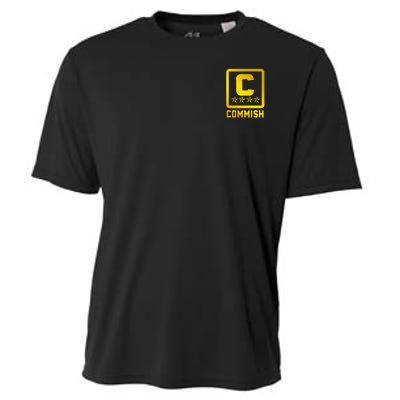 Commish Fantasy Football Logo Back And Front Pocket Logo Cooling Performance Crew T-Shirt