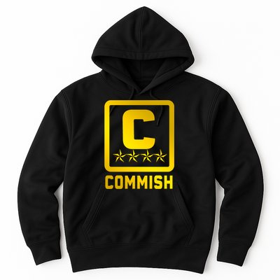 Commish Fantasy Football Logo Back And Front Pocket Logo Hoodie