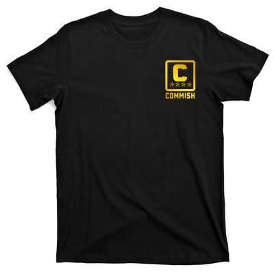 Commish Fantasy Football Logo Back And Front Pocket Logo T-Shirt