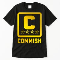 Commish Fantasy Football Logo Back And Front Pocket Logo Tall T-Shirt