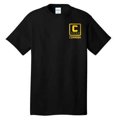 Commish Fantasy Football Logo Back And Front Pocket Logo Tall T-Shirt