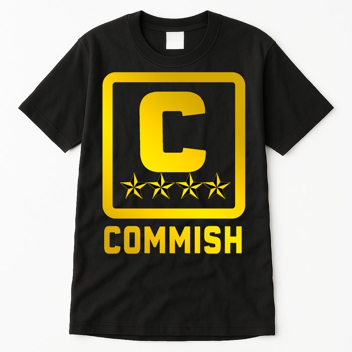 Commish Fantasy Football Logo Back And Front Pocket Logo Tall T-Shirt