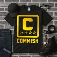 Commish Fantasy Football Logo Back And Front Pocket Logo Tall T-Shirt