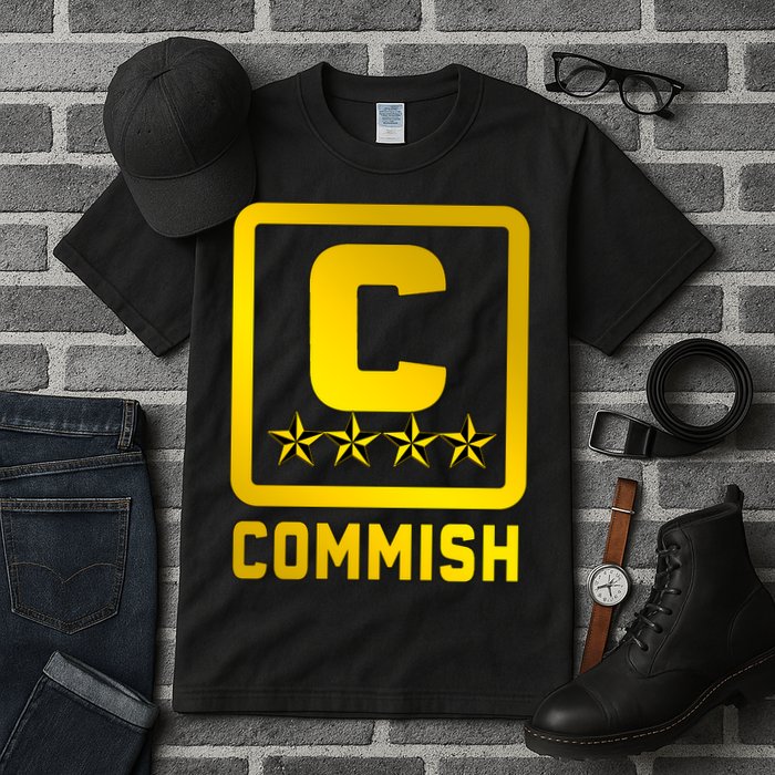 Commish Fantasy Football Logo Back And Front Pocket Logo Tall T-Shirt