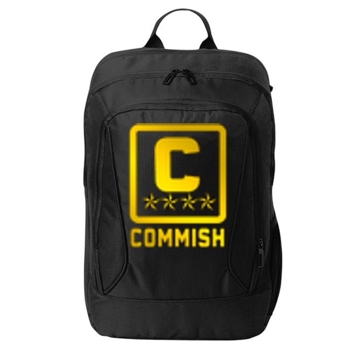 Commish Fantasy Football Logo Back And Front Pocket Logo City Backpack